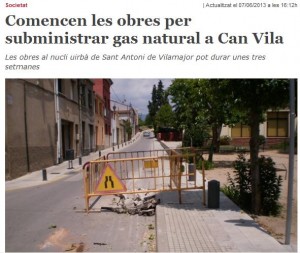 gas ciutat a Can Vila